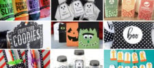 Collage of free halloween printables