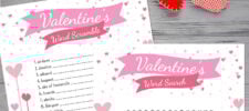 Free Valentine word search and Valentine's day word scramble for kids 2 levels Valentine's day word search - Press Print Party!.