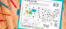 License plate game free printable download
