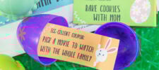Easter egg hunt free printable coupon editable with your own text - Easter hunt ideas - Press Print Party! - Egg-cellent couppon: Pick a movie to watch for the whole family
