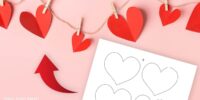 Heart garland with Heart Template Free Printable Cut Outs for Fun Valentine's Day Crafts (PDF & SVG) Press Print Party.
