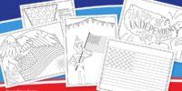 10 free coloring pages of the American flag for kids printables - bald eagle, flags, lincoln, bunting, patriotic cat - Press Print Party