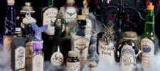 Halloween potion bottles diy harry potter potions and labels-how to make apothecary bottles- polyjuice potion, mandrake root, invisibilty potion, floo powder, basilisk venom, witchs brew, unicorn horn powder, spider venom, phoenis ashes, pumpkin juice, rat tails, mermaid scales powder, love potion, skelegro - eye of newt, vampire blood -Press Print Party