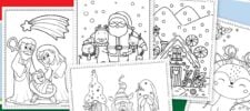 Festive Free Coloring Pages for Christmas Printable Now Santa coloring, jesus mary joseph, gnomes, reindeer coloring sheets, press print party