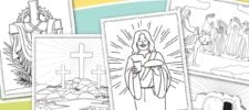 Jesus, cross of calvary, palm sunday, passover, open tomb, He is risen, ascension- 10 Free Religious Coloring Pages for Easter Holy Week Press Print Party!