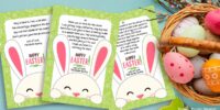 free Easter bunny letters - adorable easter bunny notes for easter morning - With easter basket - Press Print Party!