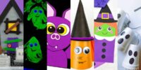 19 Festive and easy Halloween crafts for kids - ghost craft, witch crafts - bat crafts - spooky crafts - free printables - Press Print Party!