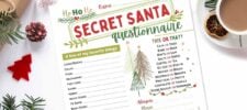 Free Printable Secret Santa Questionnaire for Adult Gift Exchanges - Press Print Party!