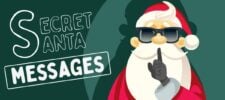 secret santa messages for your secret santa exchange. Santa shushing with sunglasses. Press Print Party!